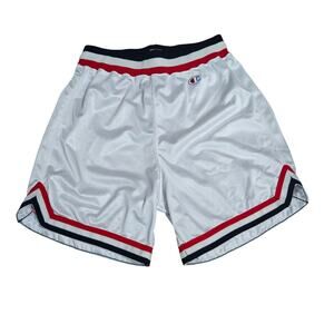 Vintage Champion NBA White Red Blue Basket Ball Shorts Mens 36